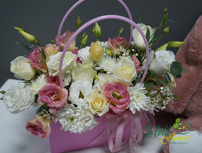 Set of Pink Flower Bag with Rabbit, H=35 cm photo